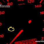 Check engine light on car dashboard